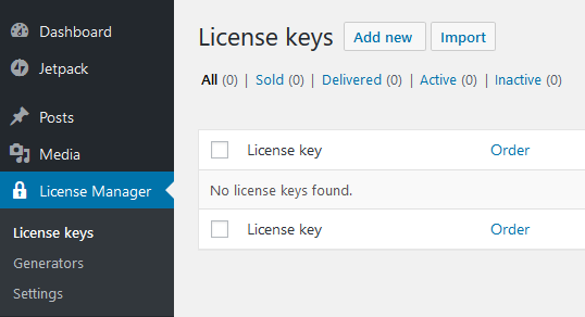 Adding License Keys