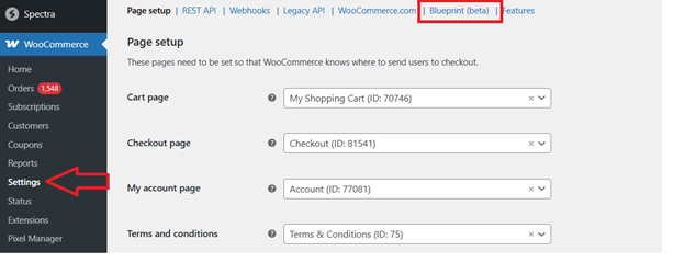 Blueprints Beta settings