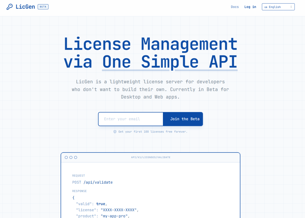 LicGen - free license generator tool