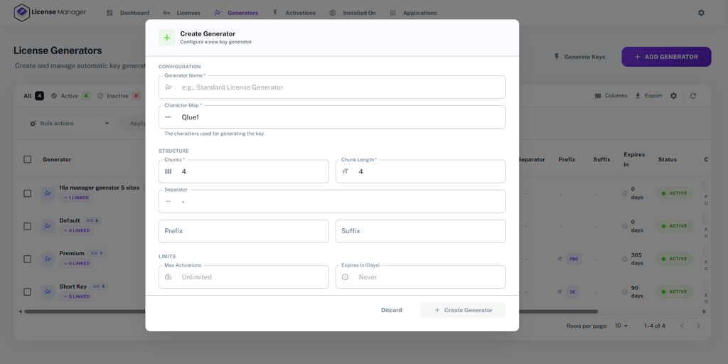 Create a License Key Generator