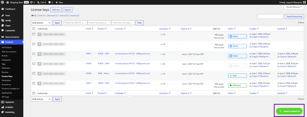 Quick Access Menu